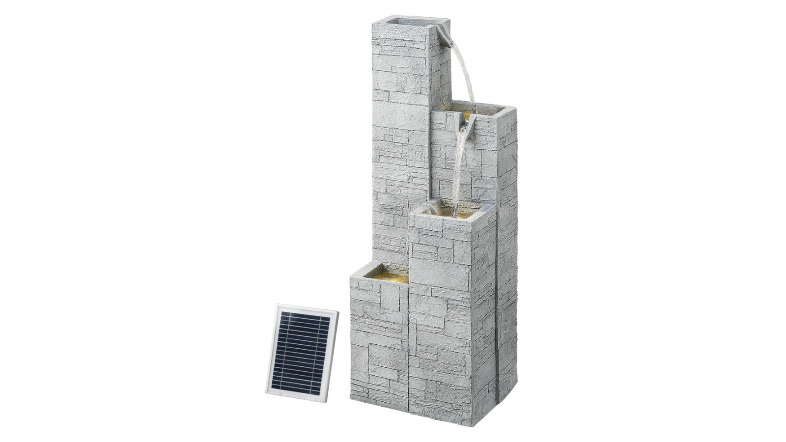 Gardeon 4-Tier Square Solar Water Fountain - Beige