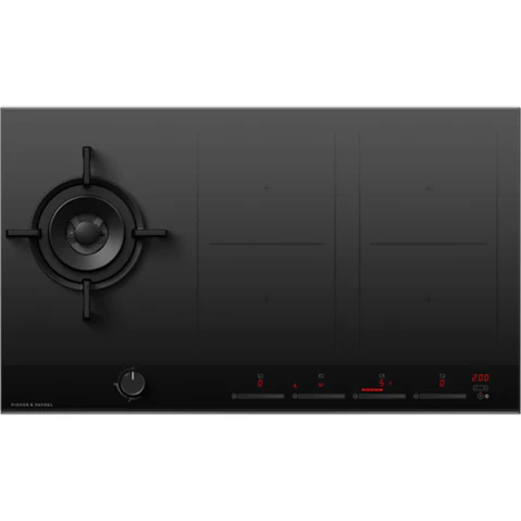 Fisher & Paykel 90cm Series 9 1 Burner + 4 Zone Hybrid Cooktop 2 SmartZones LPG - Black