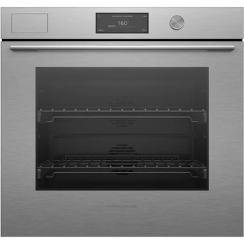 Fisher & Paykel 76cm Series 11 Contemporary Steam Assist Pyrolytic Oven - Brushed Silver Glass