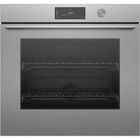 Fisher & Paykel 76cm Series 9 Contemporary Pyrolytic Oven - Brushed Silver Glass