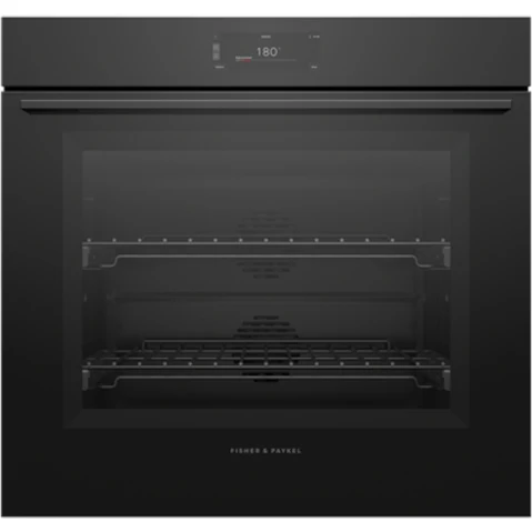 Fisher & Paykel 76cm Series 9 Minimal Pyrolytic Oven - Black Glass