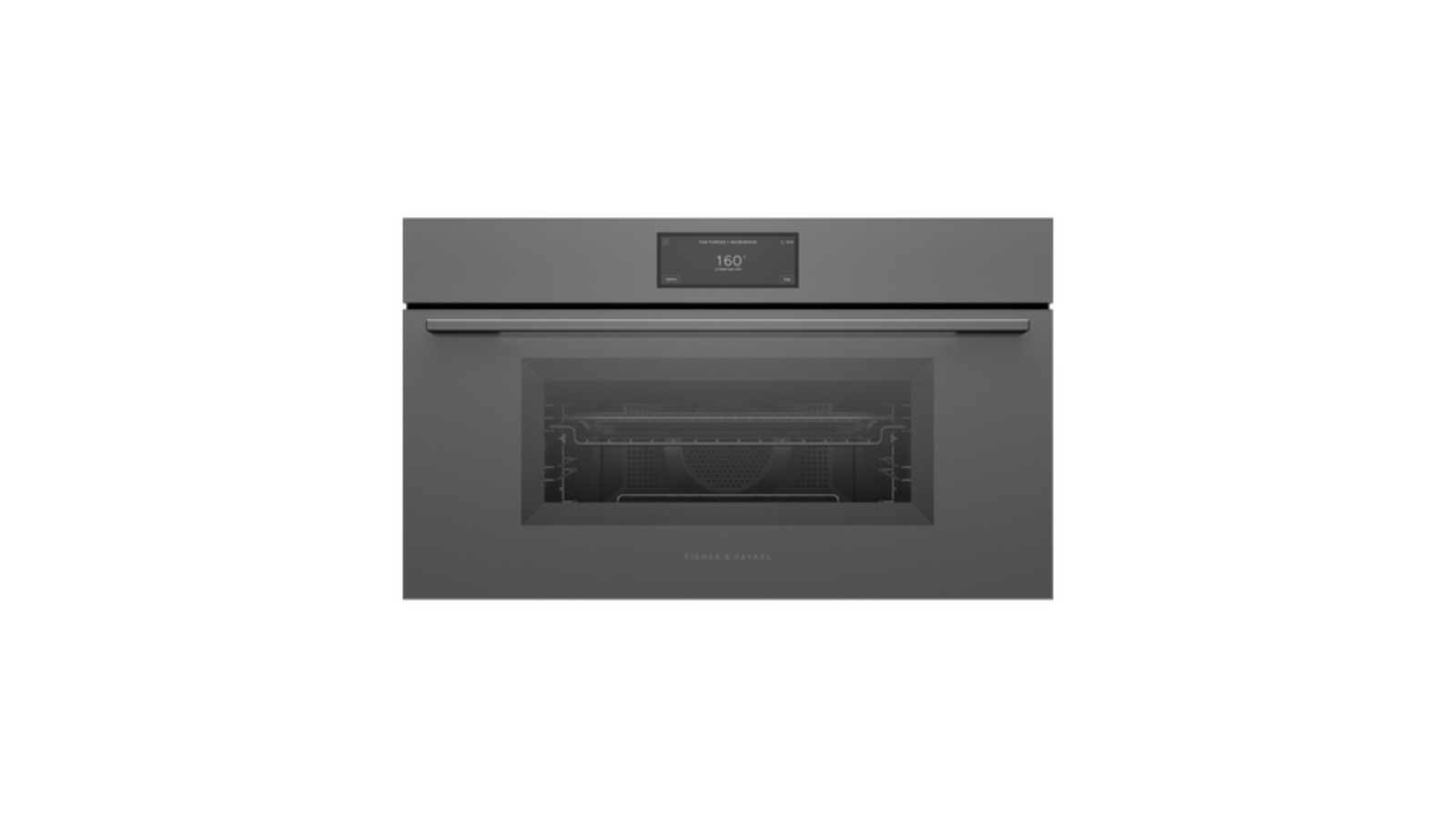Fisher & Paykel 76cm Series 9 Minimal Compact Combi-Microwave Oven - Grey Glass