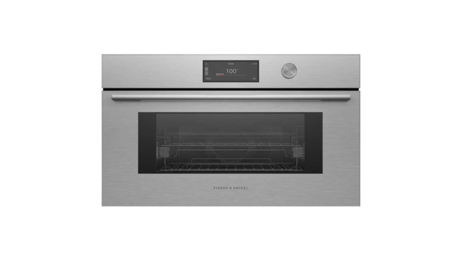 Fisher & Paykel 76cm Series 9 Contemporary Compact Combi-Steam Oven - Brushed Silver Glass