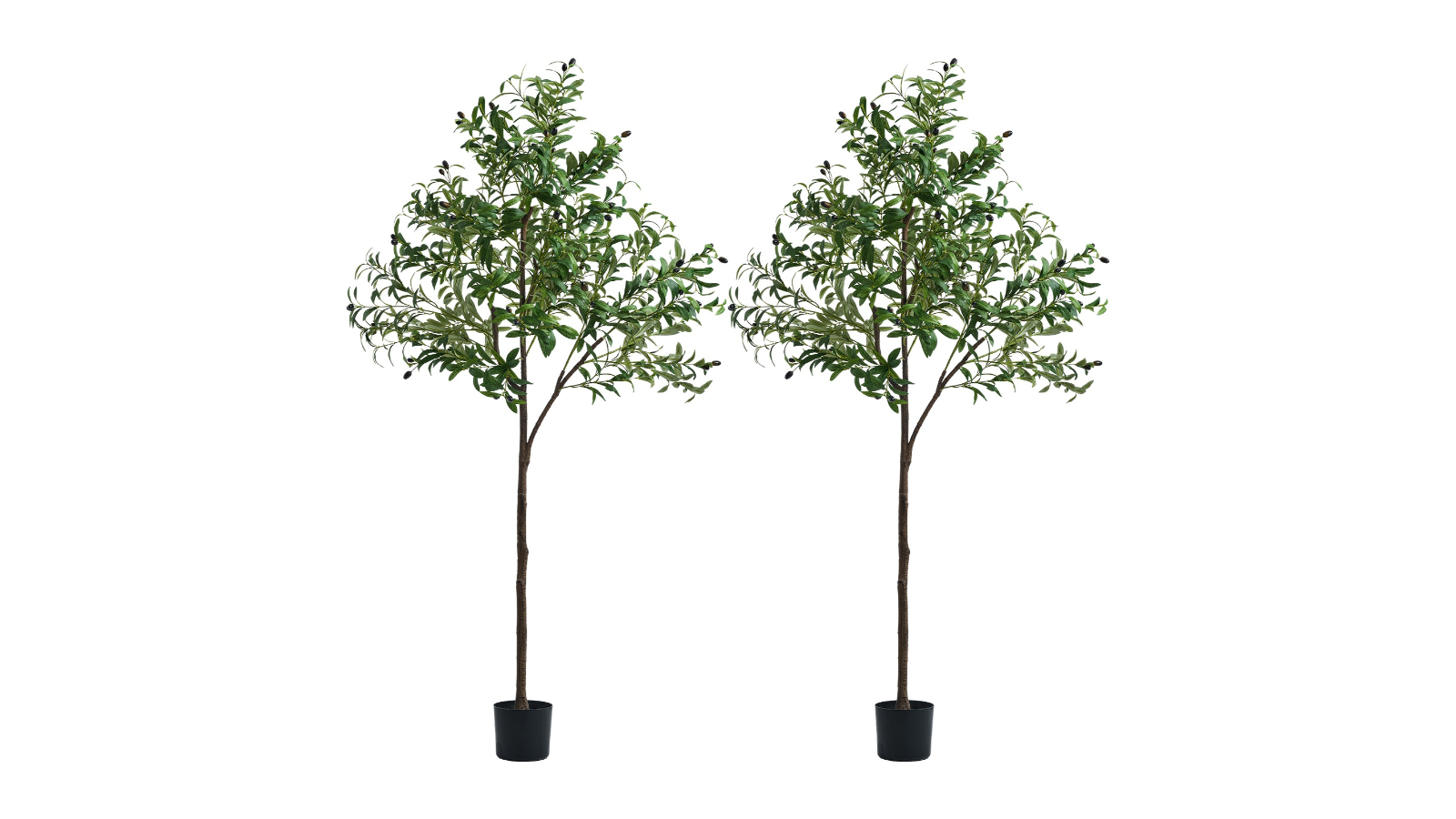 Livsip Pack of 2 Artificial Olive Tree Faux Potted Plant - 180cm