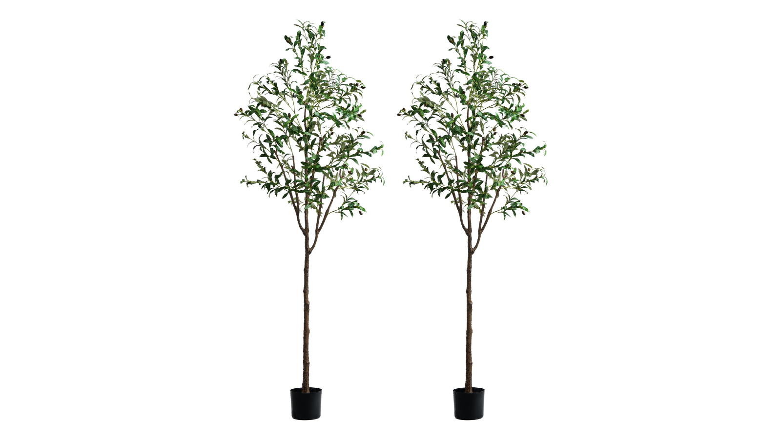 Livsip Pack of 2 Artificial Olive Tree Tall Faux Potted Plant - 210cm