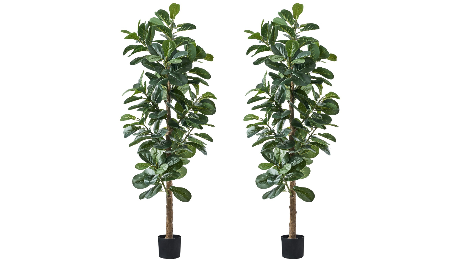 Livsip Pack of 2 Home Decor Fiddle Leaf Fig Tree Artificial Plant - 180cm