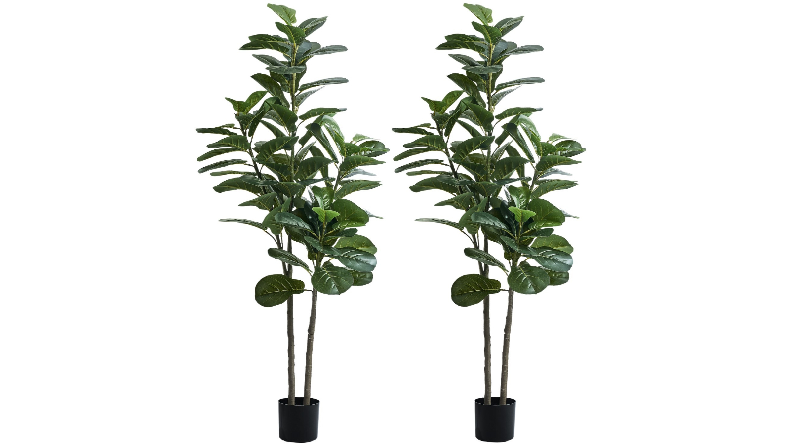 Livsip Pack of 2 Home Decor Fiddle Leaf Fig Tree Artificial Plant - 150cm