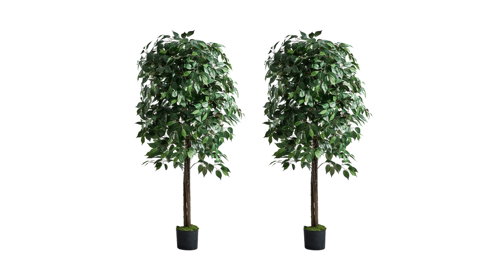 Livsip Pack of 2 Artificial Ficus Tree Faux Potted Plant - 150cm 