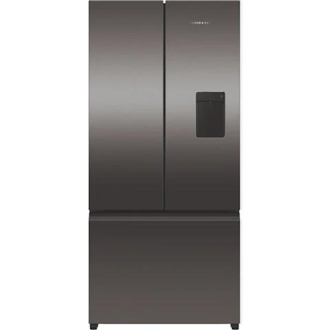 Fisher & Paykel 511L French Door Refrigerator Freezer Ice and Water - Black Stainless Steel
