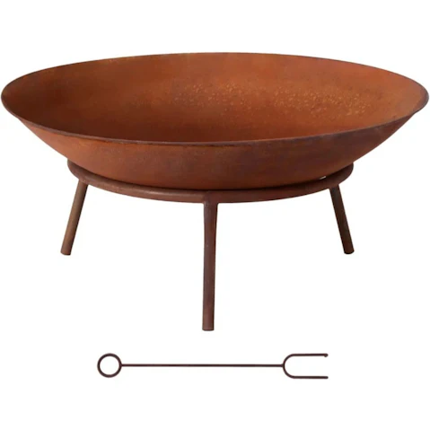 Grillz Outdoor Rustic Iron Bowl Fire Pit