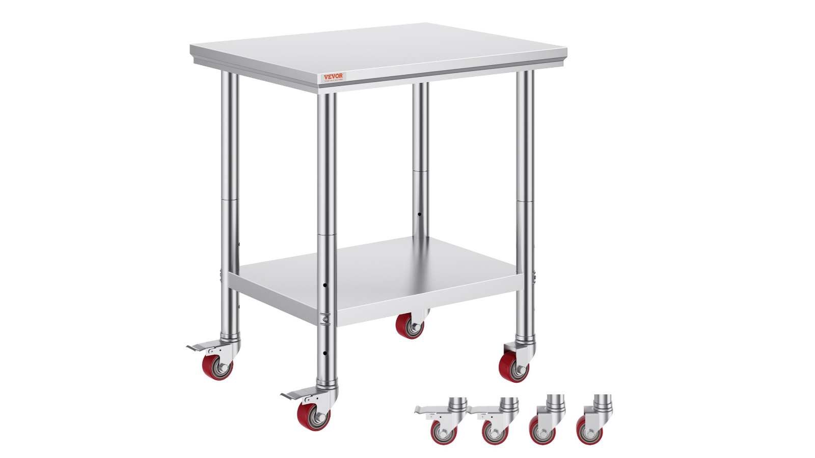 Pretty & Practical Stainless Steel Worktable with Caster