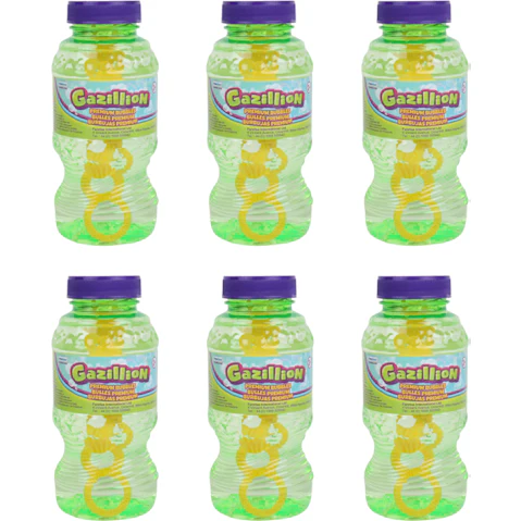 Gazillion Pack of 6 230ml Liquid Bubbles Solution Toy
