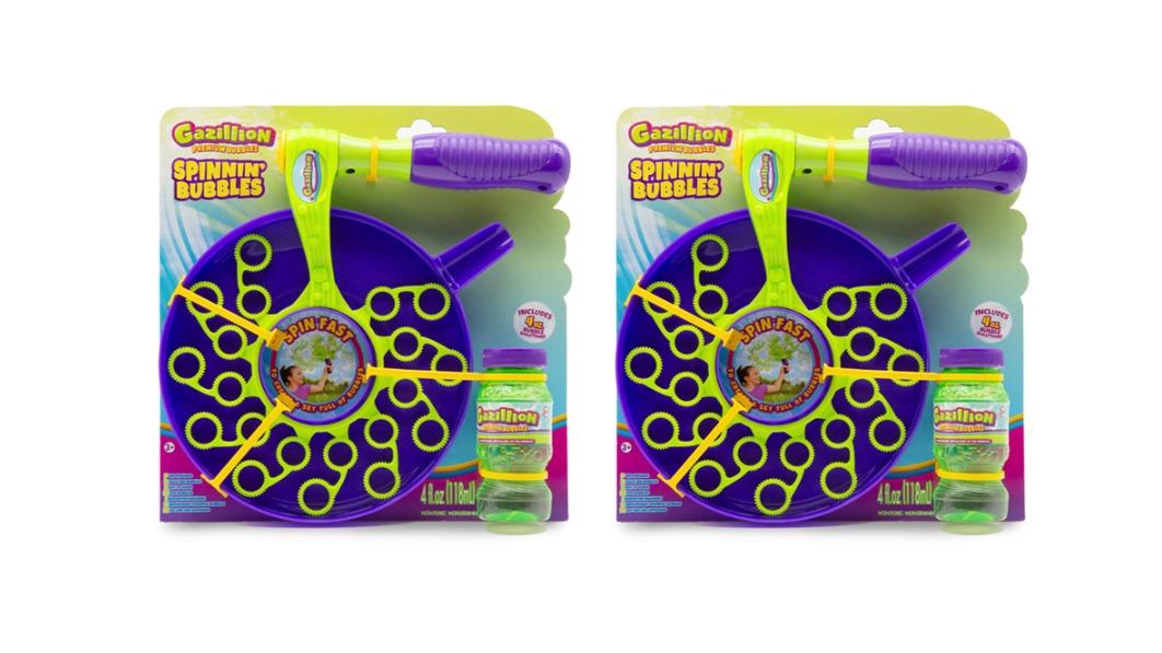 Gazillion Pack of 2 Childrens Spinning Bubble Wand Solution Toy