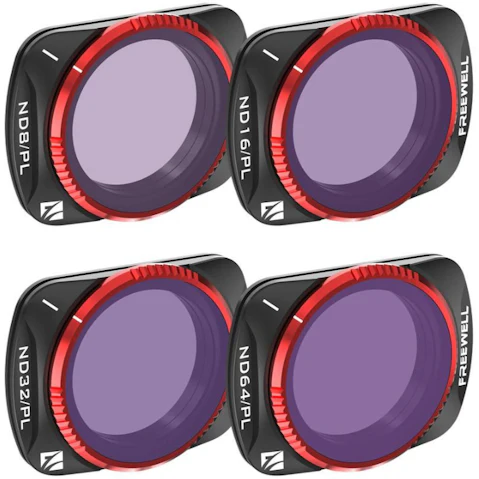 Freewell Pack of 4 DJI Osmo Pocket 3 Bright Day Series Filter Set