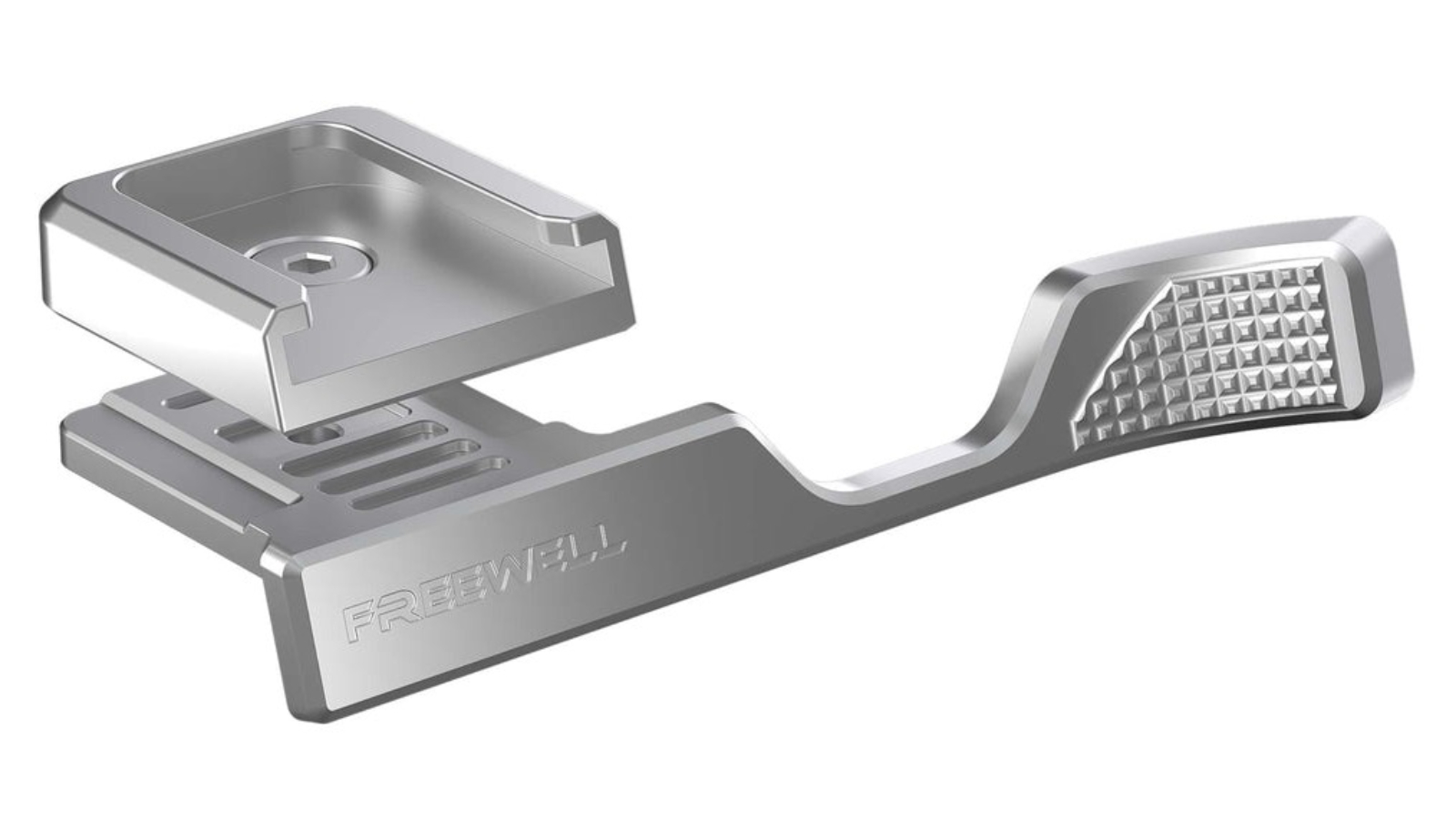 Freewell Silver Fuji X100VI Thumb Grip with Cold Shoe Mount