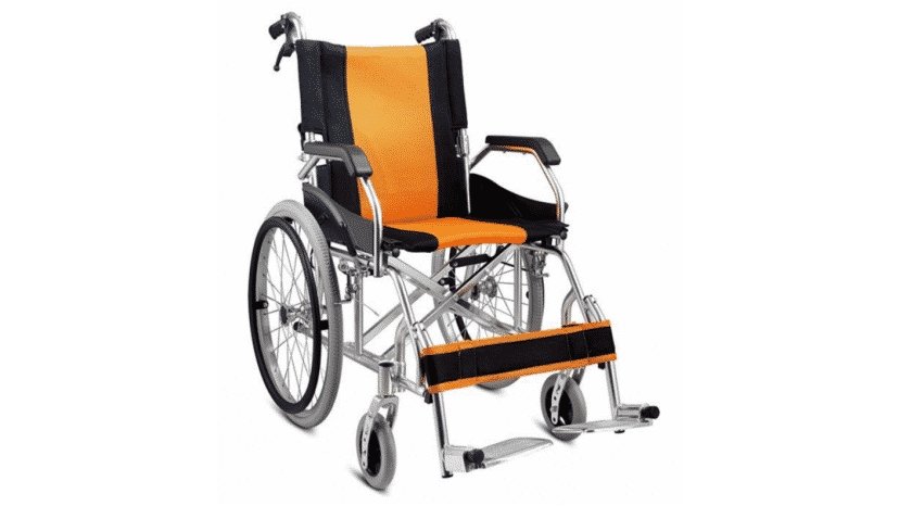 Gilani Engineering FREEWHEELS Light Manual Compact Aluminium Wheelchair with Foldable Backrest and Attendant Handbrakes