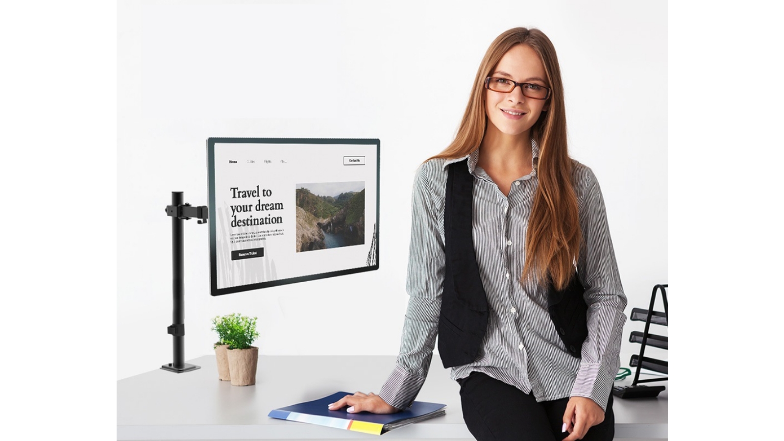 Viviendo Steel Single Monitor Mount Harvey Norman