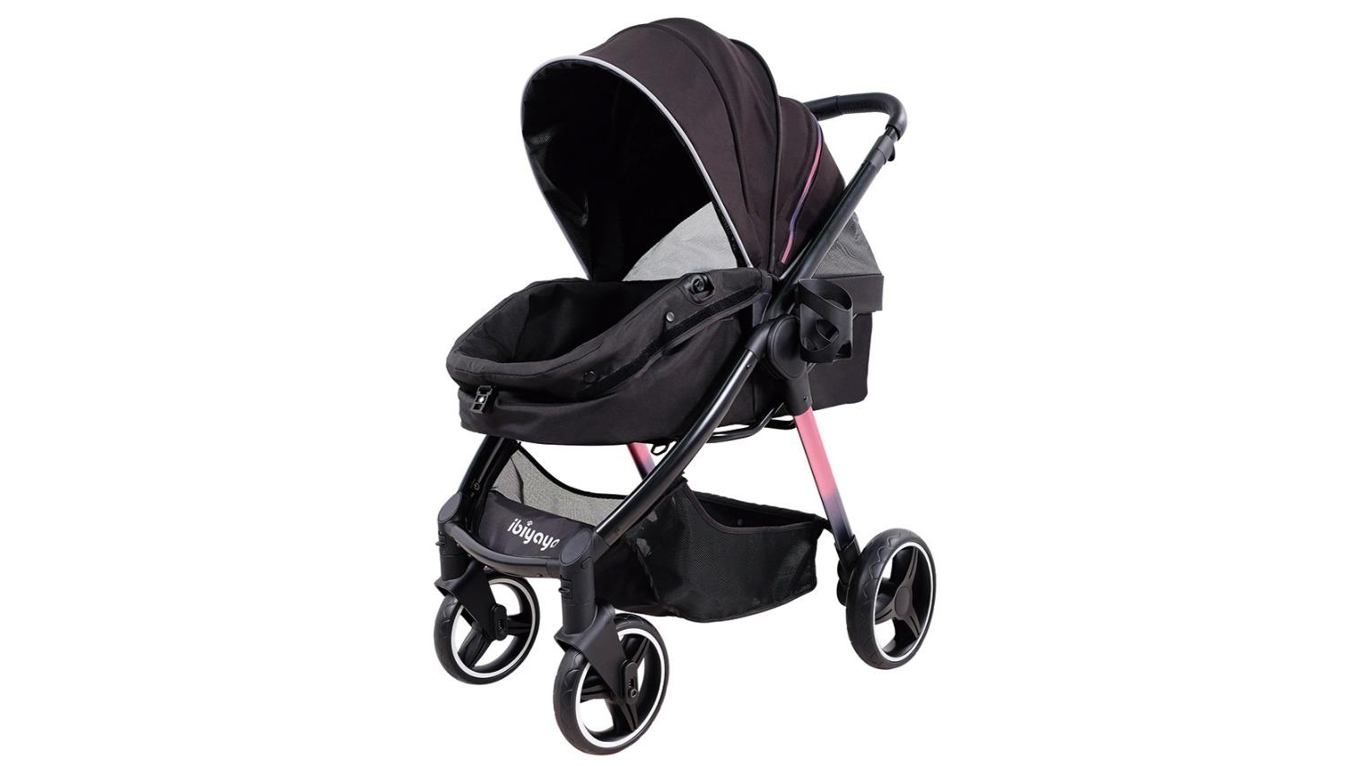 Ibiyaya RetroLuxe Stroller for Pets up to 30kg - Prism Black