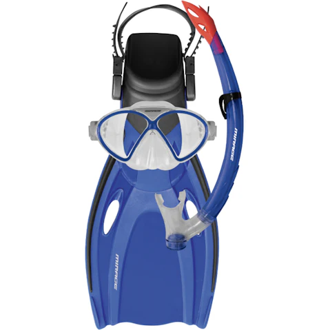 Mirage Small Kids Junior Silitex Fins/Mask/Snorkel Set - Blue