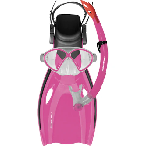 Mirage 3 Piece Pink Kids Junior Silitex Fins/Mask/Snorkel Set - Small