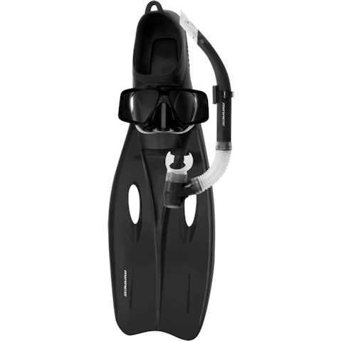 Mirage 3 Piece Black Challenger Adult Mask/Snorkel/Fin - Large