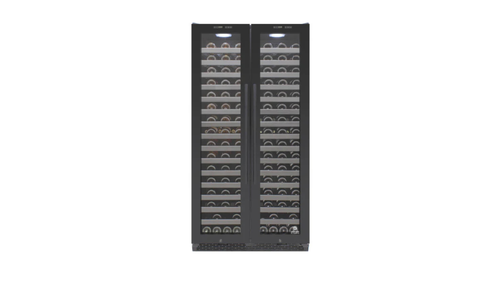 Vinotemp 184 Bottle Built-in/Free Standing French Door Dual-Zone Wine Cooler