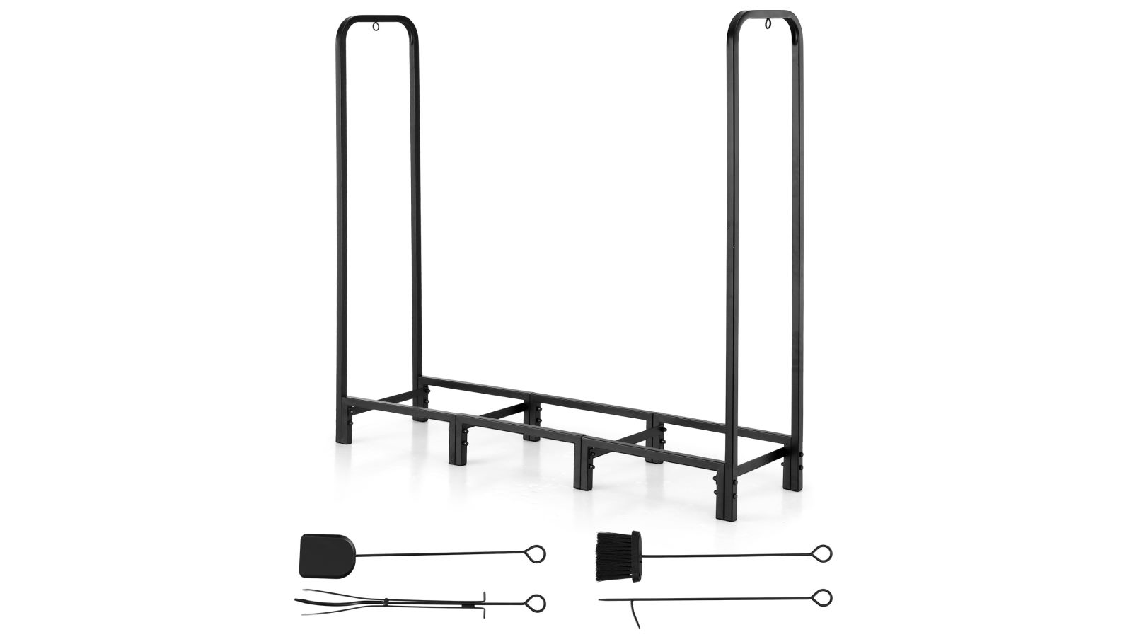 Gardeon Firewood Rack 120cm Wood Rack 3 Sizes Firewood Storage with Tools - Black