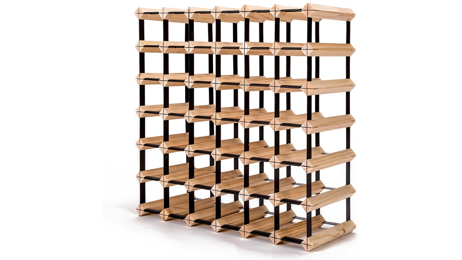 Home Ready Timber Wine Rack Storage Cellar Organiser - 42 Bottle
