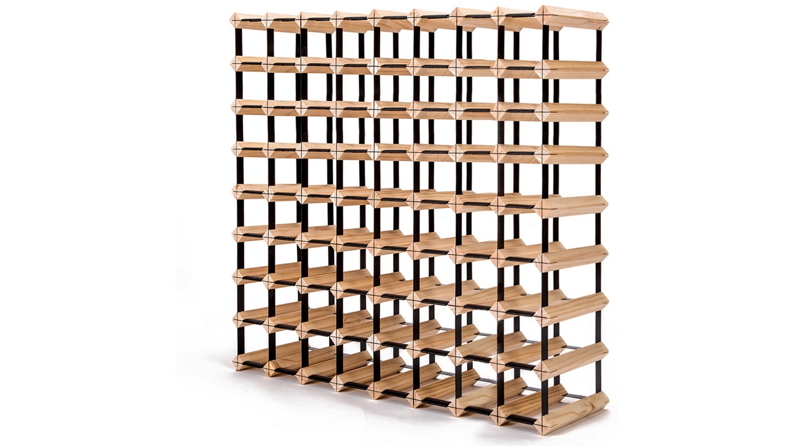 Home Ready Timber Wine Rack Storage Cellar Organiser - 72 Bottle