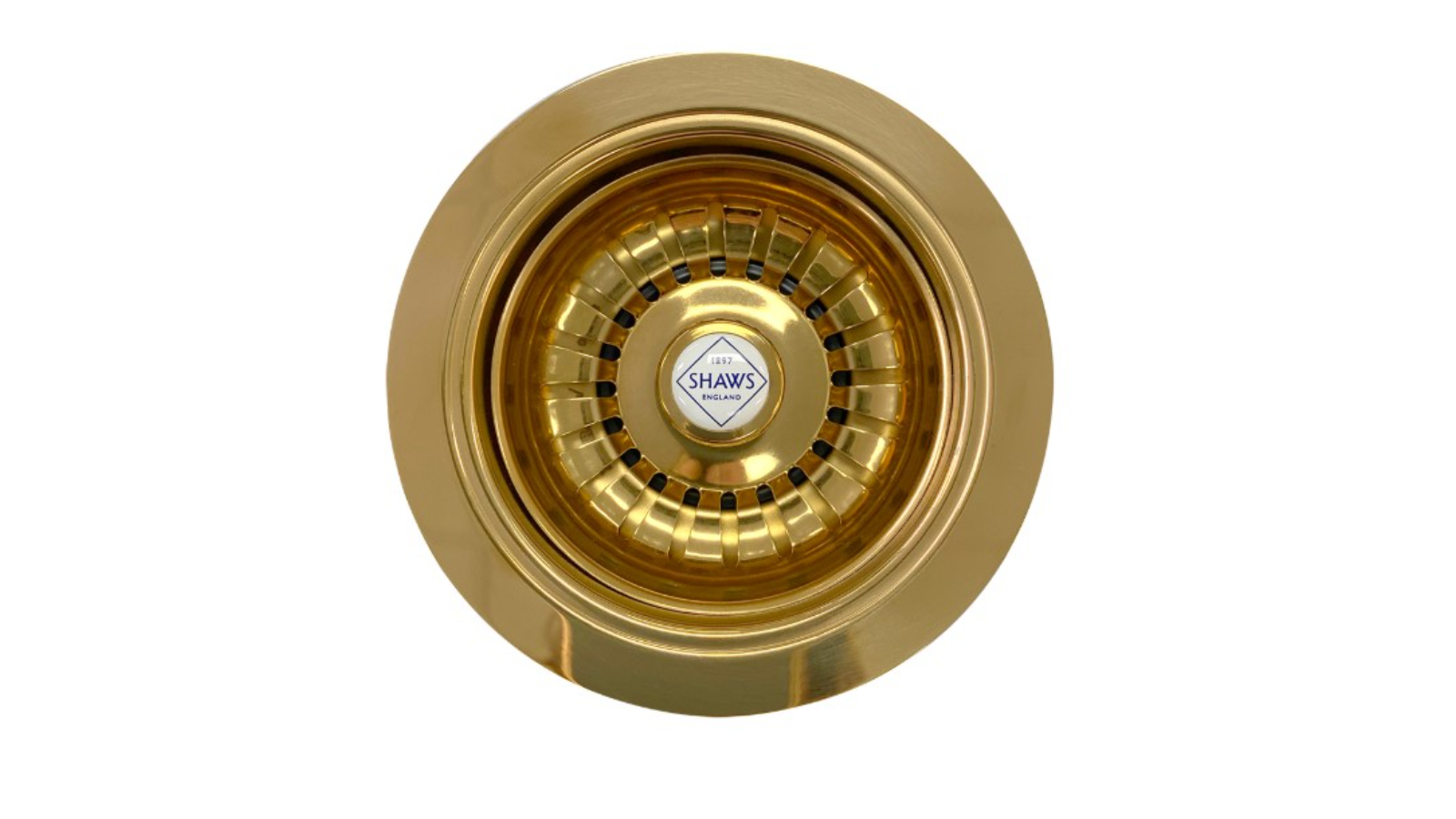 Shaws 90mm Basket Strainer - Polished Brass