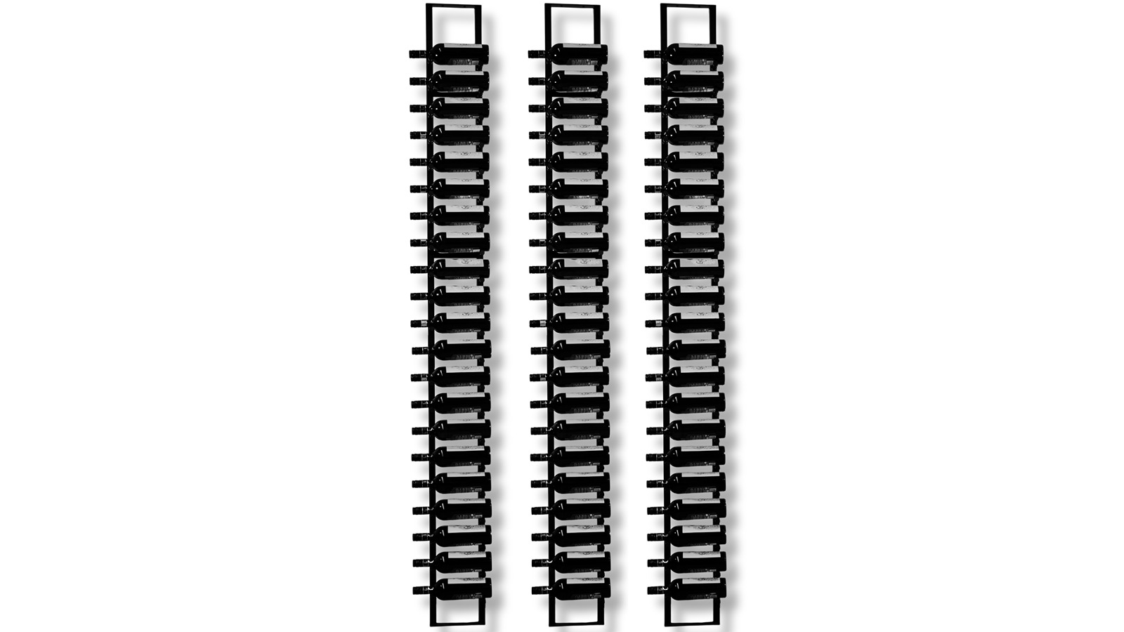 KingsBottle 40.7cm Floor-to-Ceiling Mounted Wine Rack with Offset Peg - 2 Sided 2-Bottle Depth