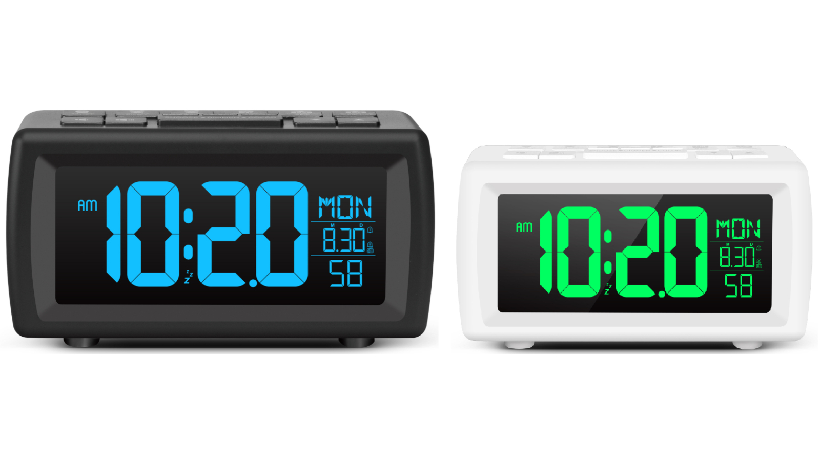 TODO 7 Colour Display USB Power FM Radio Digital Alarm Clock