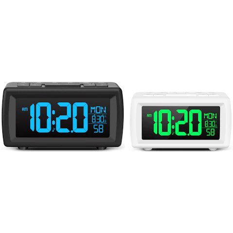 TODO 7 Colour Display USB Power FM Radio Digital Alarm Clock