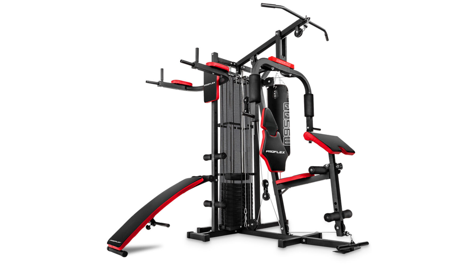 Proflex Home Gym Exercise Machine Fitness Equipment Weight Bench Press Set - 148lbs
