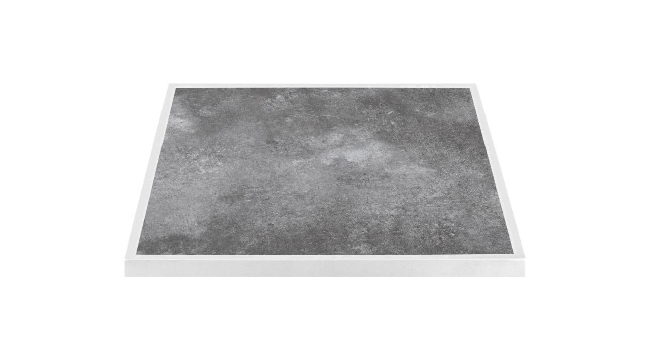 Bolero 70cm Dark Stone Tempered Glass Tabletop - White