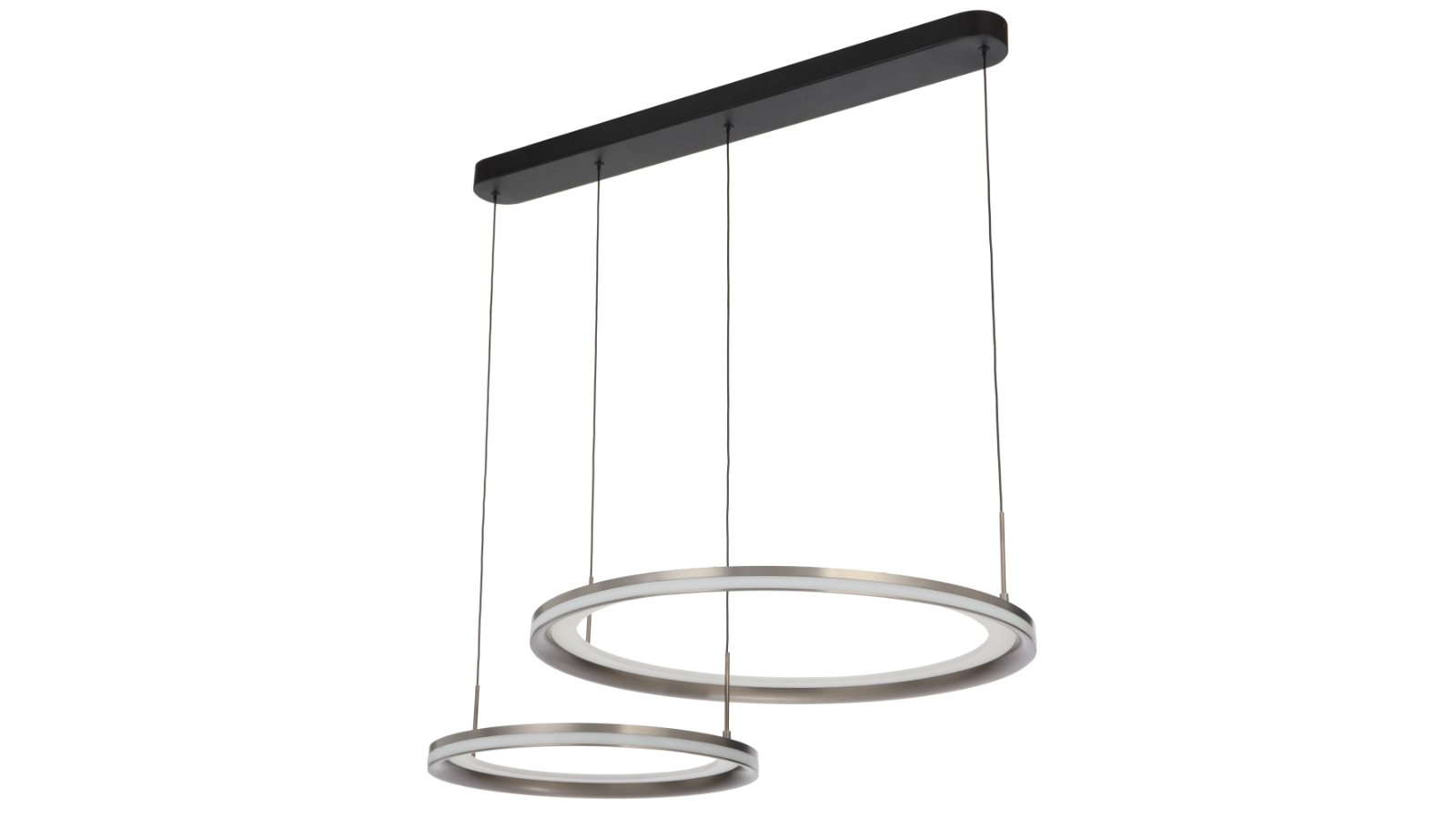 Pretty & Practical Norawood Grey Pearl LED Pendant with Frost Glass and Suspension Cable