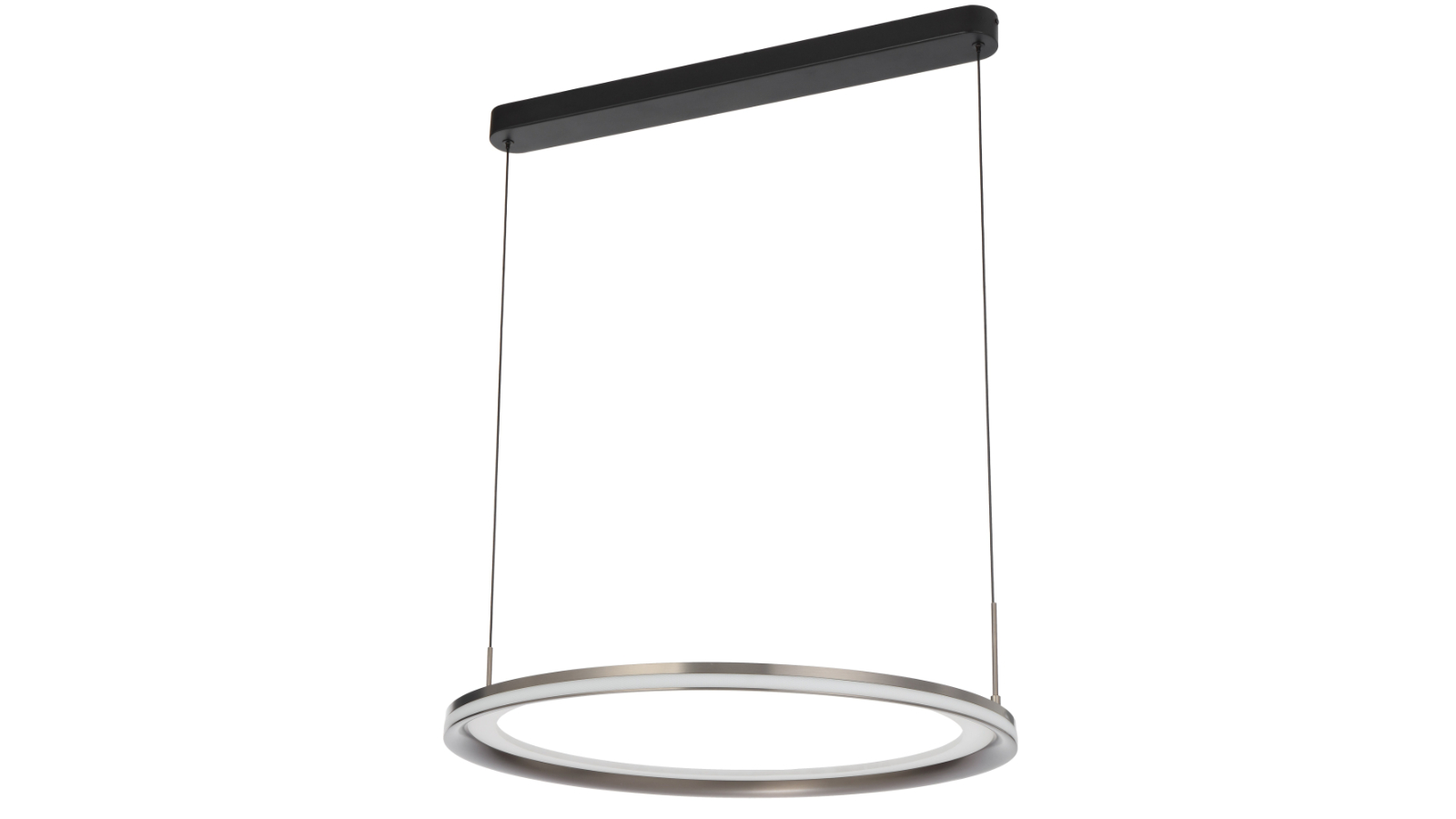 Pretty & Practical 60cm LED Sleek Round Altoline Pearl Grey Pendant with Frost Glass
