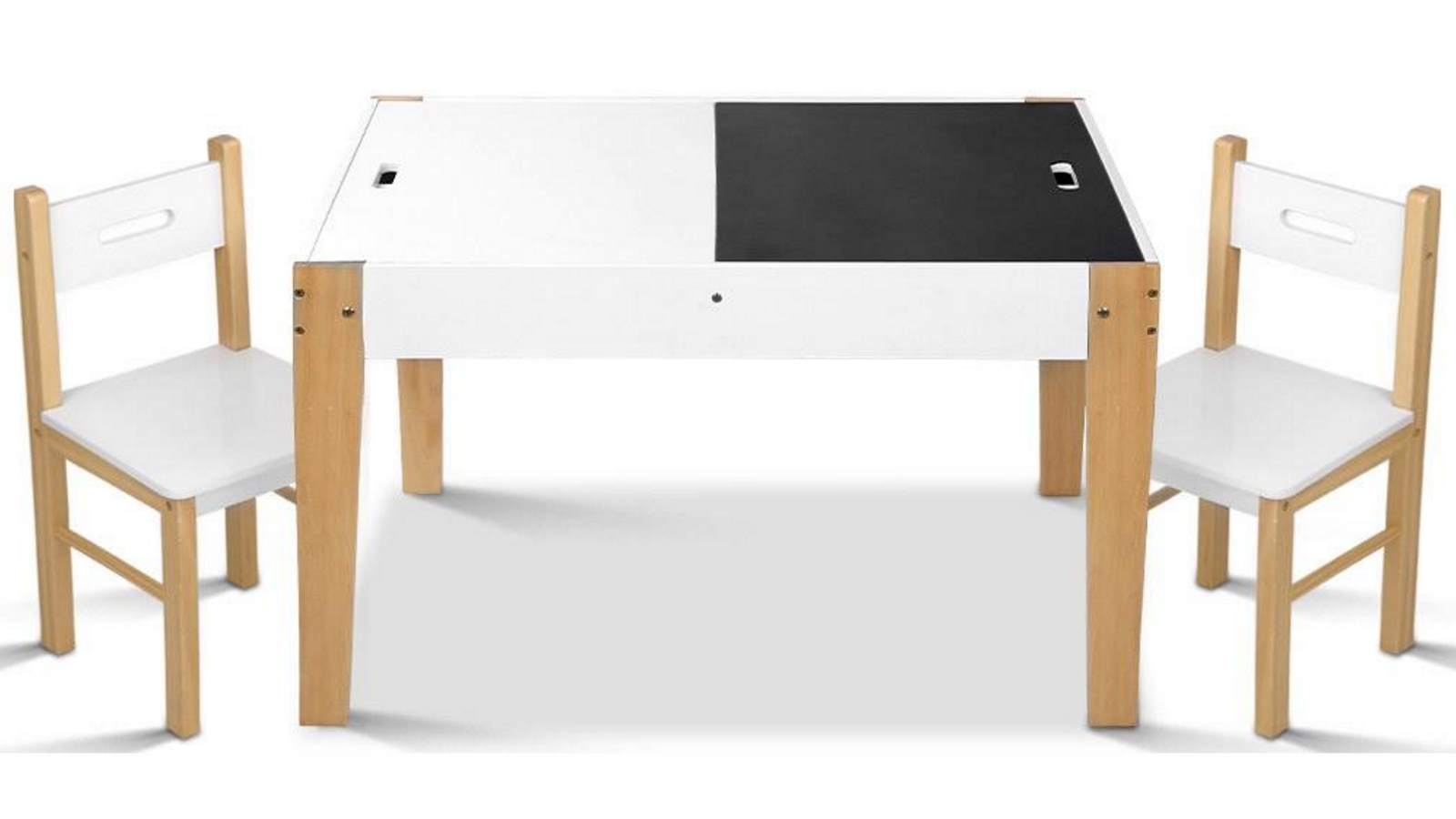 Keezi Kids Chalkboard Desk Set - White and Natural