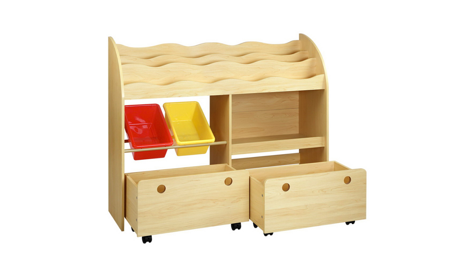 Keezi Kids Bookshelf Storage 3-Tier Bookcase Toy Box Display Organiser