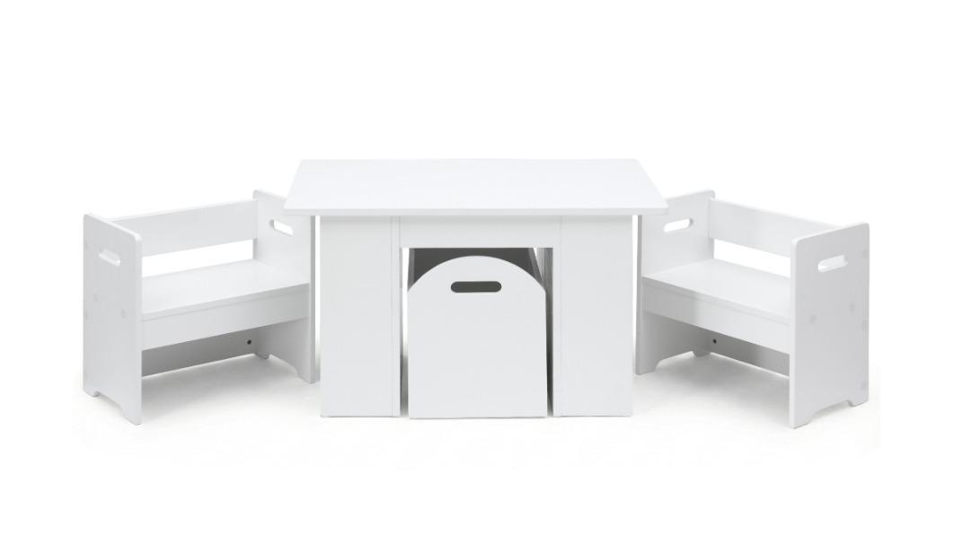 Keezi Kids Set of 3 Activity Toys Storage Table and Chair