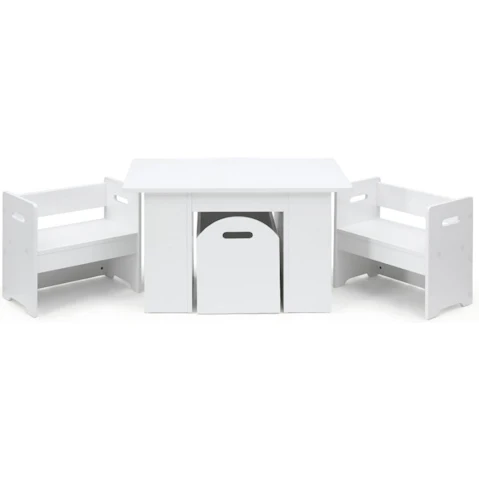 Keezi Kids Set of 3 Activity Toys Storage Table and Chair