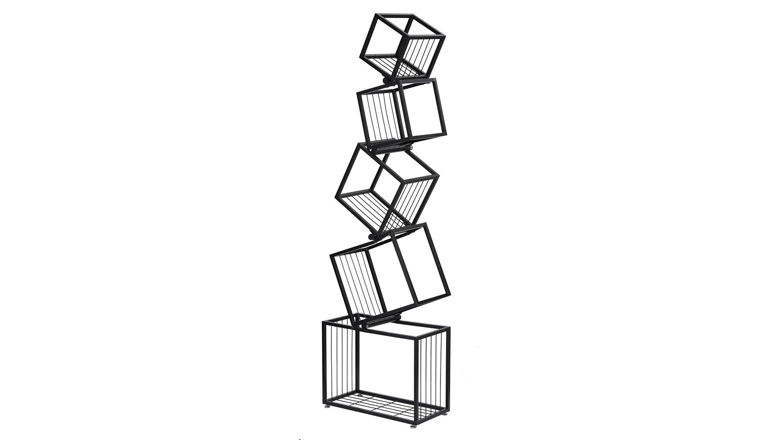 Artiss 5-Tier Metal Geometric Display Bookshelf - Black