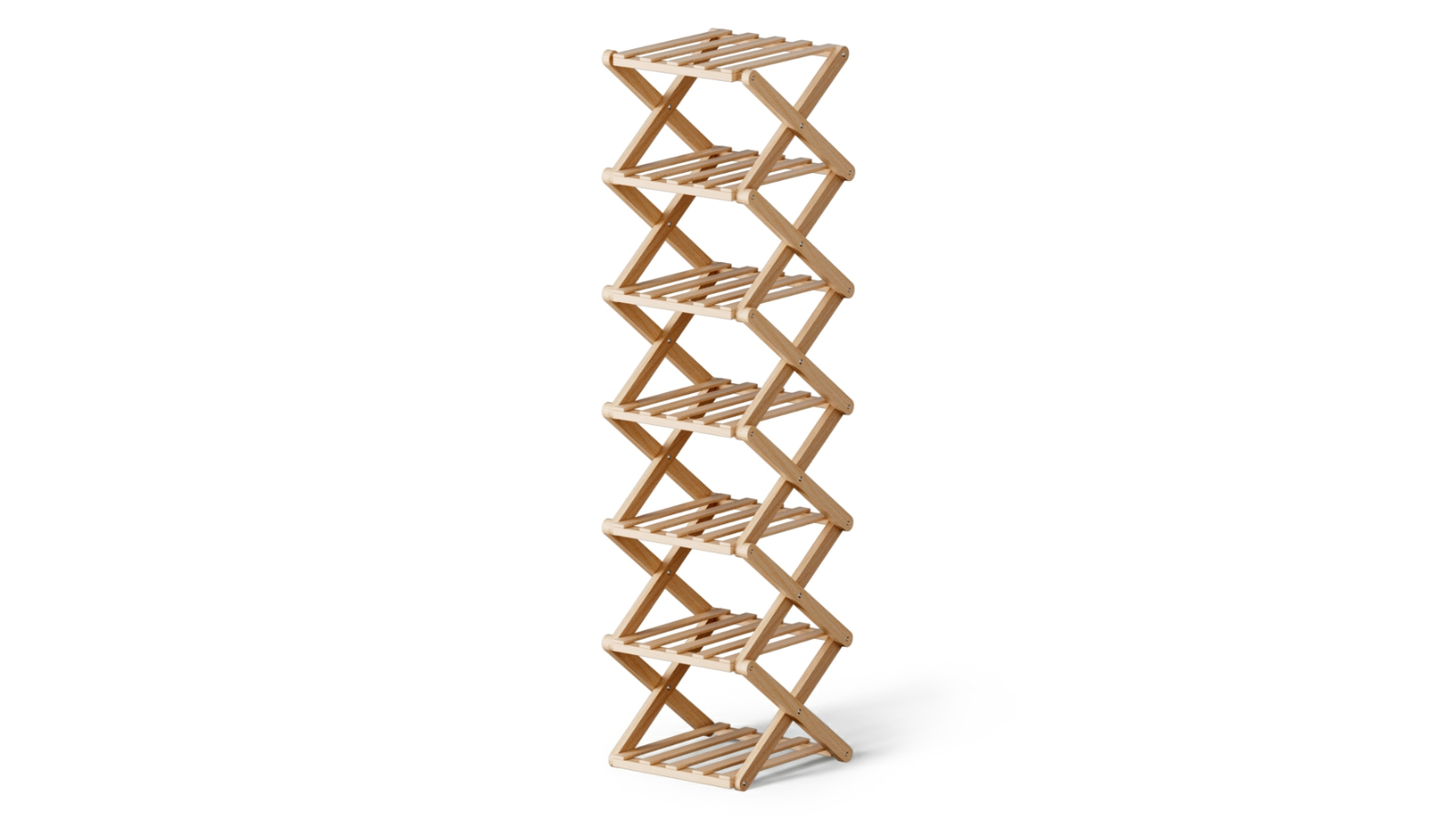Artiss 7-Tier Bamboo Foldable Shoe Rack Organizer for Entryway