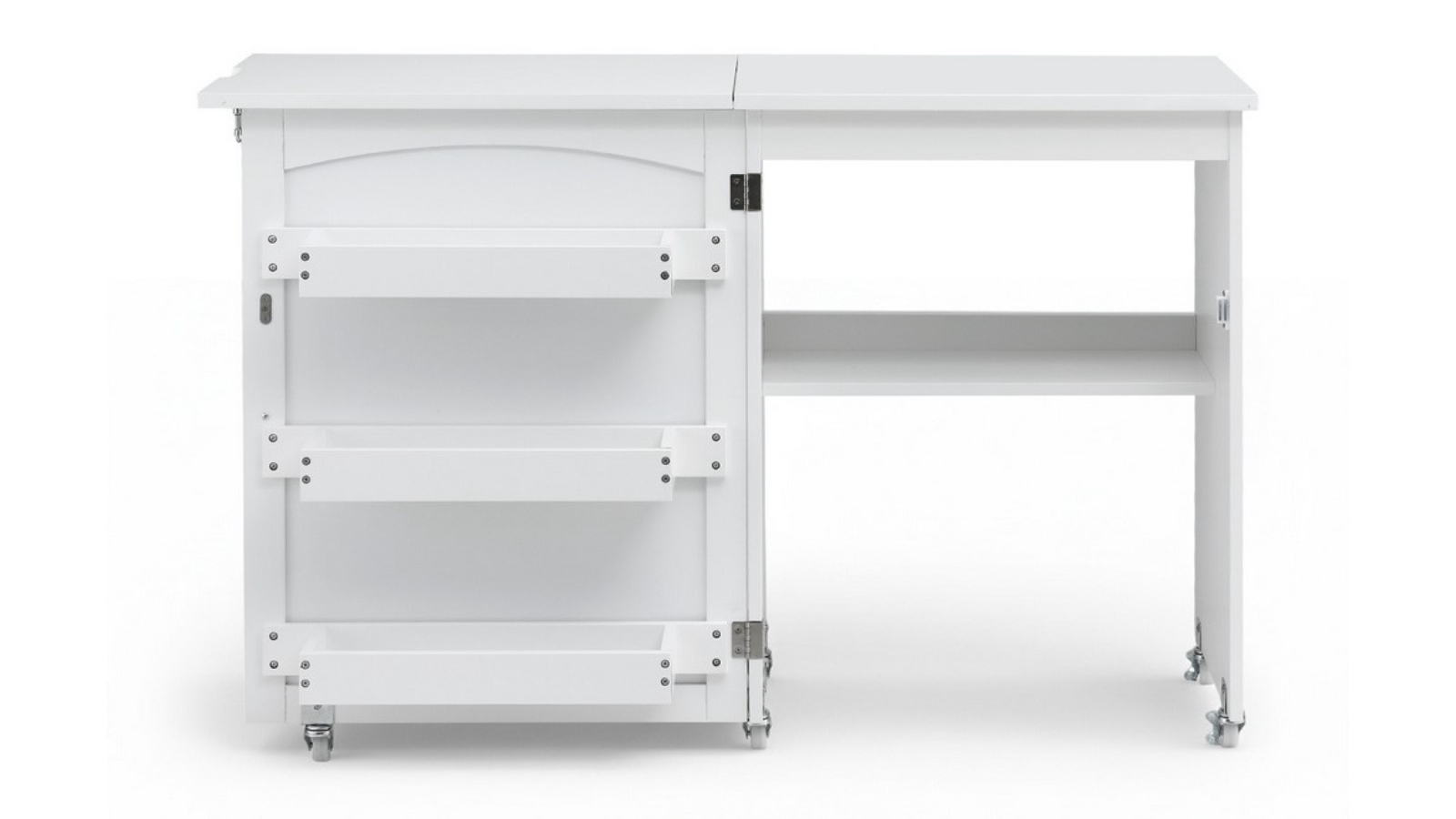 Artiss Folding Multi-Functional Sewing Machine Rolling Work Table - White