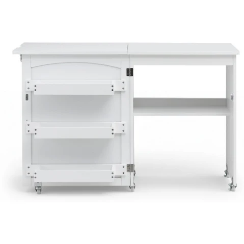 Artiss Folding Multi-Functional Sewing Machine Rolling Work Table - White