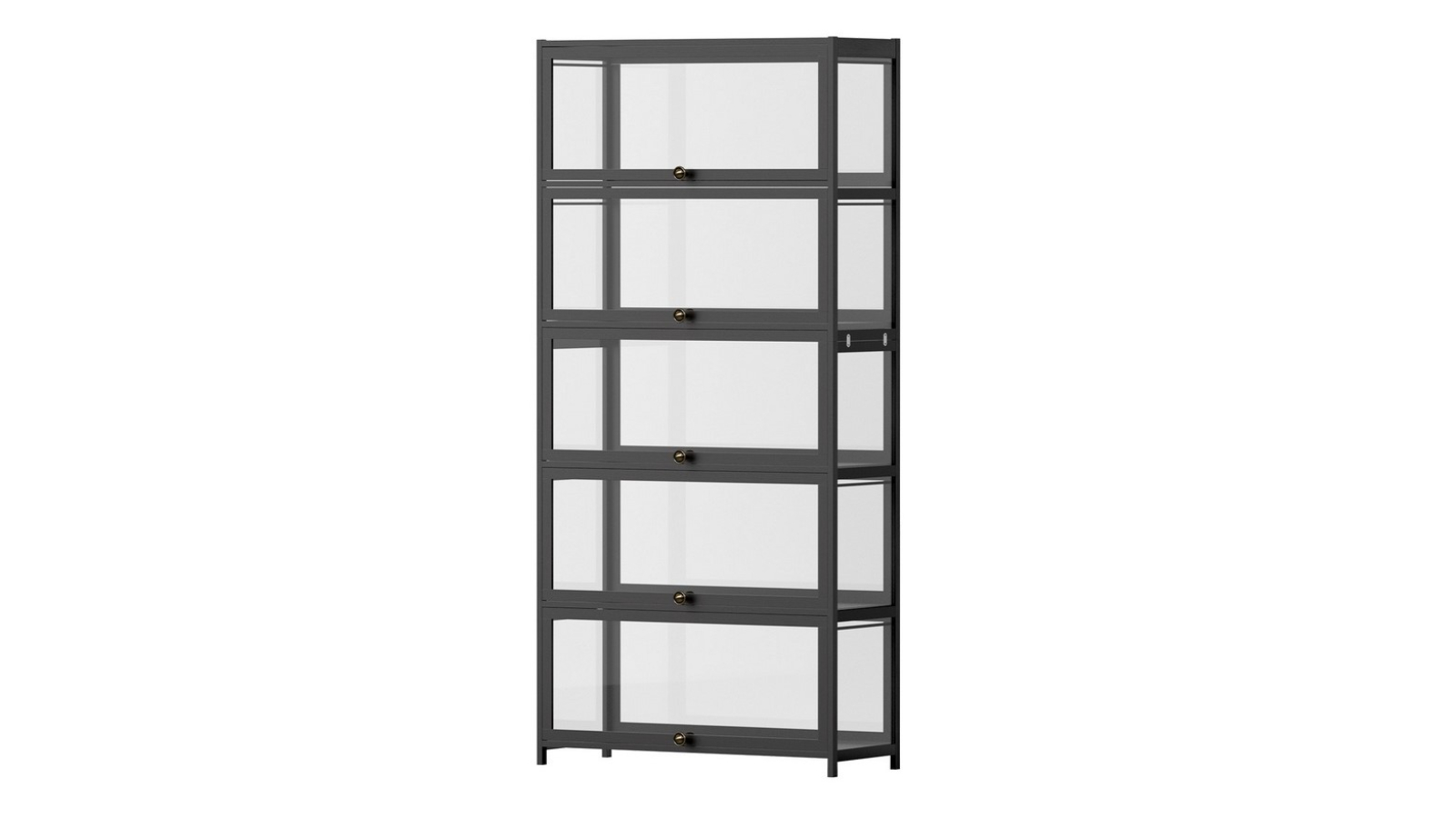Artiss 5-Tier Display Bookshelf Cabinet - Black/Clear