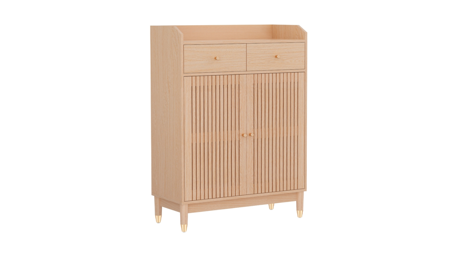 Artiss 4-Tier Pair of 16 Shoe Cabinet - Pine