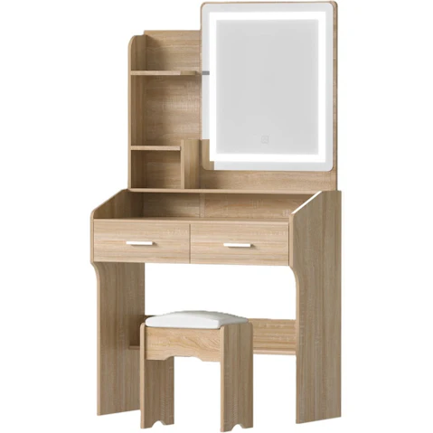 Artiss LED Dressing Table Stool Set - Wood
