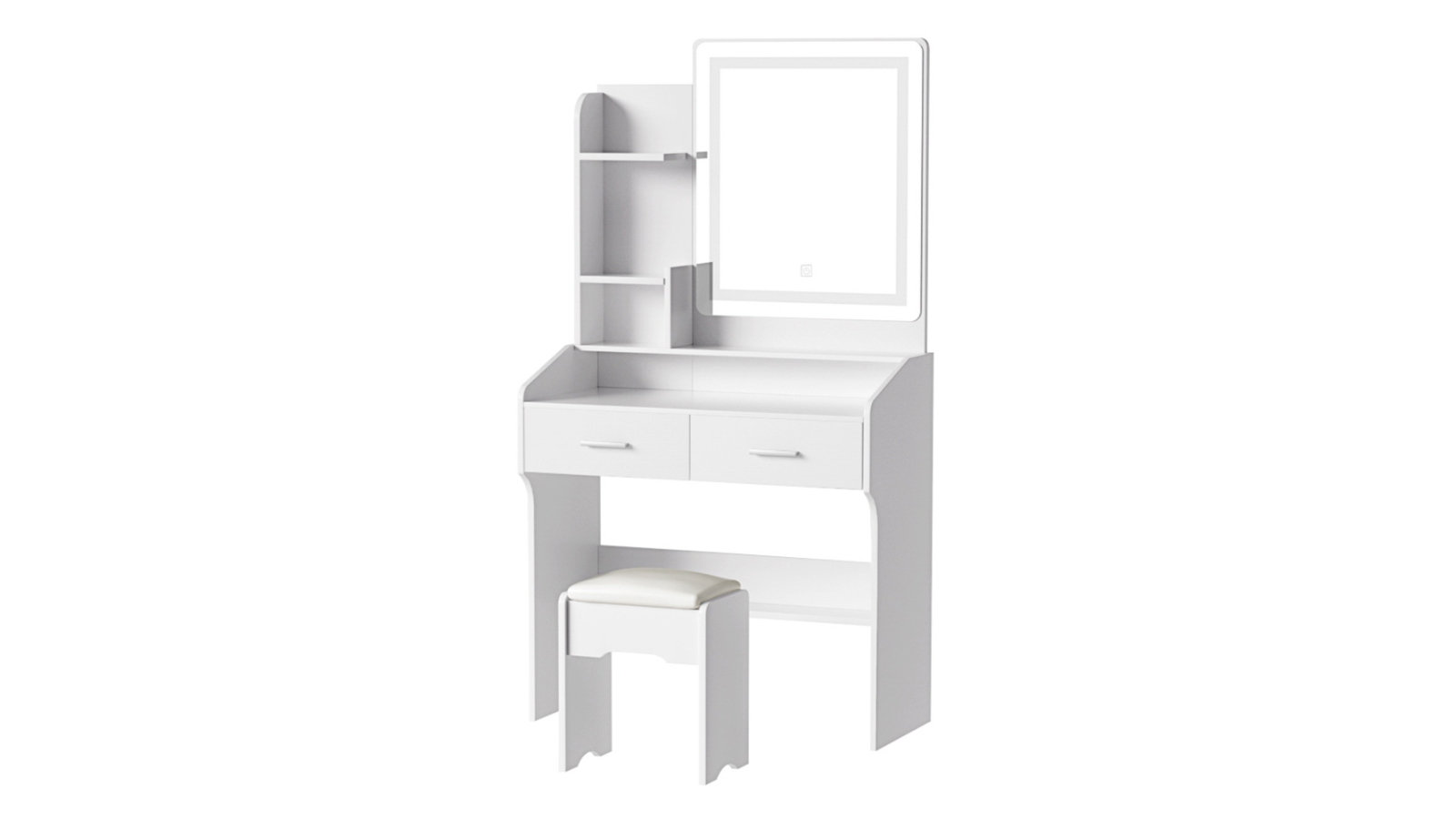 Artiss Doria LED Dressing Table Set with Stool - White
