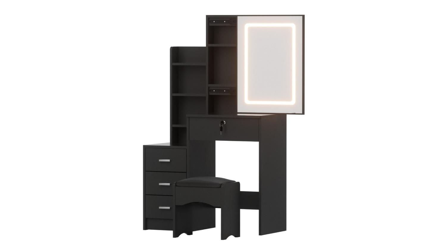 Artiss Vanity Dressing LED Table Set - Black